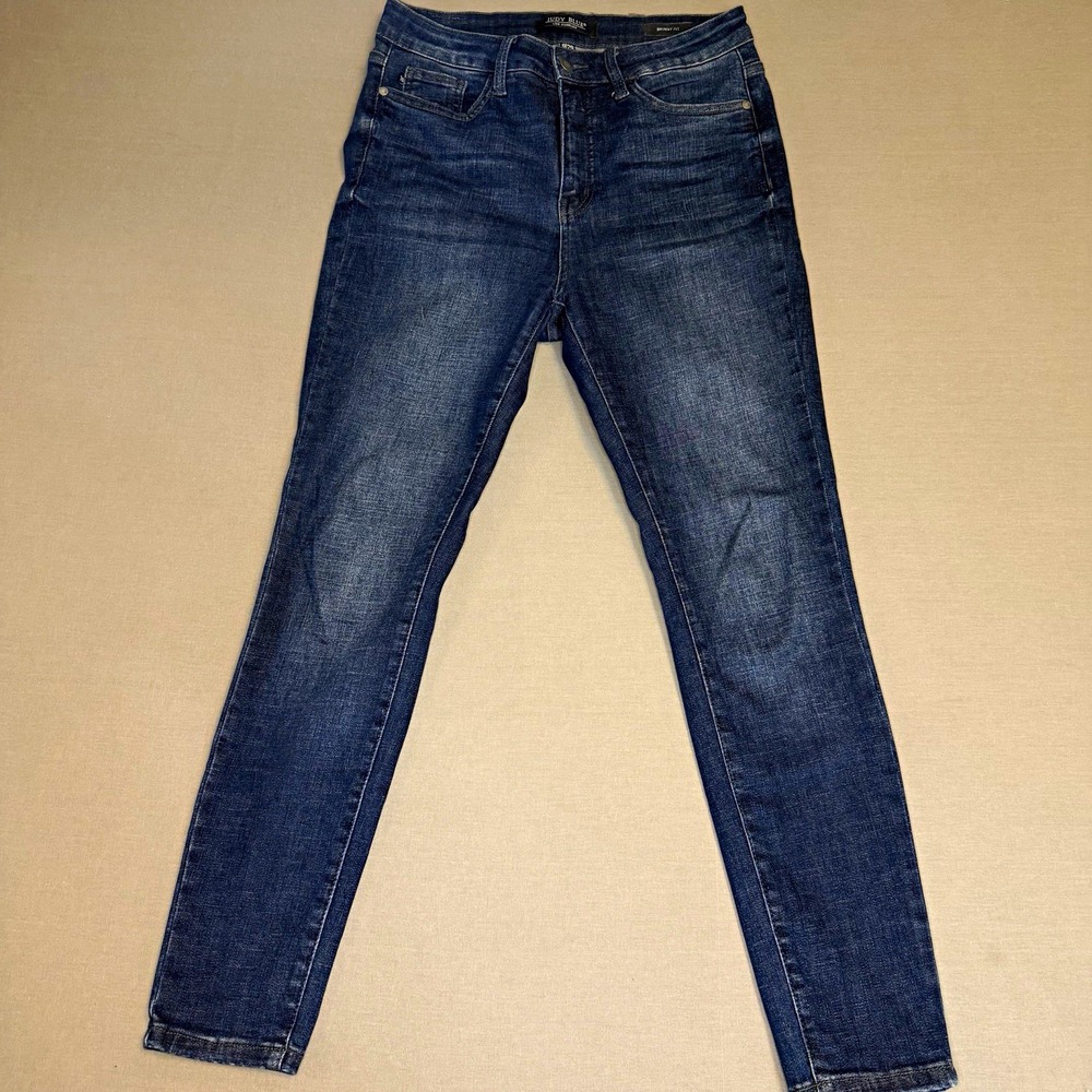 Judy Blue Los Angeles Skinny Fit Jeans Dark Wash Blue Denim Stretch 29